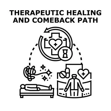Therapeutic healing and comeback path concept vector Illustration