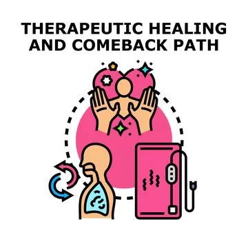 Therapeutic healing and comeback path illustration concept Stock Illustration