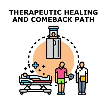 Therapeutic healing and comeback path for patient recovery Stock Illustration