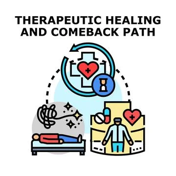 Therapeutic healing and comeback path concept vector Stock Illustration