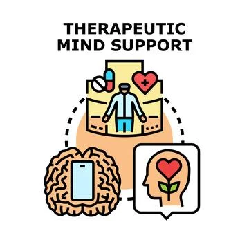 Therapeutic mind support vector concept illustration Illustrazione stock