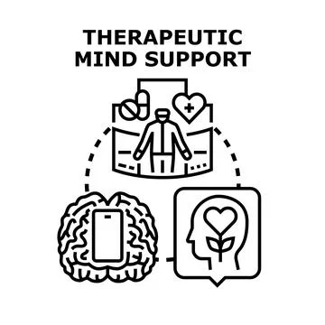 Therapeutic mind support vector concept illustration Stock Illustration
