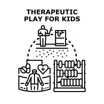 Therapeutic play for kids developing mental health and learning skills Stock Illustration