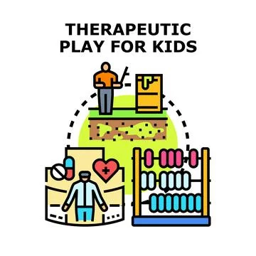 Therapeutic play for kids developing mental health and learning skills Illustrazione stock