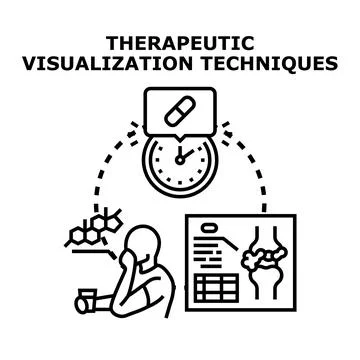 Therapeutic visualization techniques for healing and well being Stock Illustration