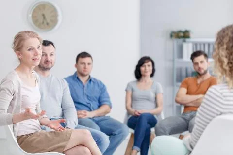 Therapist discussing problems Stock Photos
