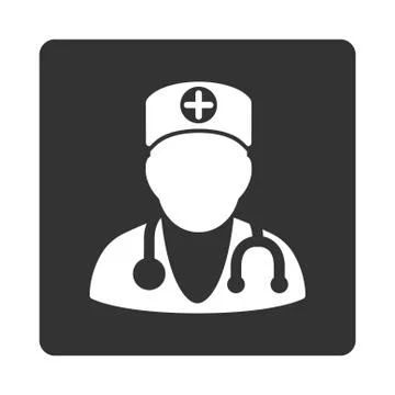 Therapist Flat Button Illustrazione stock