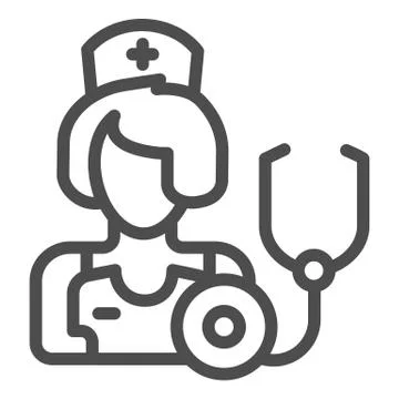 Therapist line icon. Medic vector illustration isolated on white. Physician Illustrazione stock