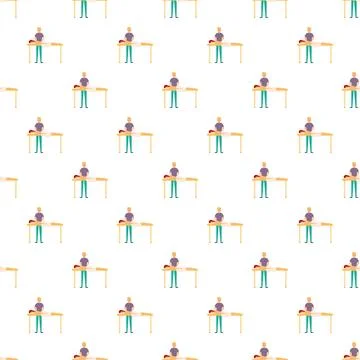 Therapist massaging client on bed seamless pattern 스톡 일러스트