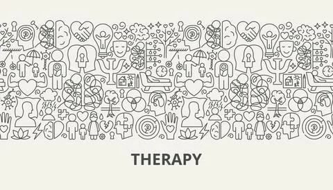 Therapy Banner Concept Stock Illustration
