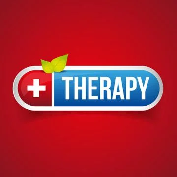 Therapy button vector logo Stock Illustration