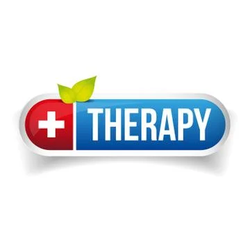 Therapy button vector logo Stock Illustration