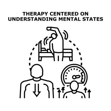 Therapy centered on understanding mental states concept Stock Illustration