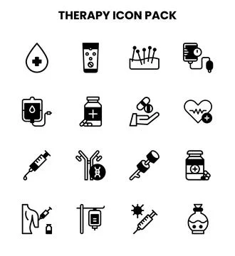 Therapy DuoTone Set Icons Pack Ilustración de archivo