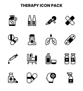 Therapy DuoTone Vector Icons Pack Stock Illustration