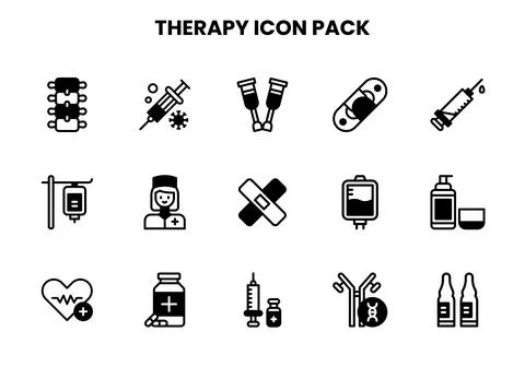 Therapy DuoTone Vector Icons Pack Ilustración de archivo
