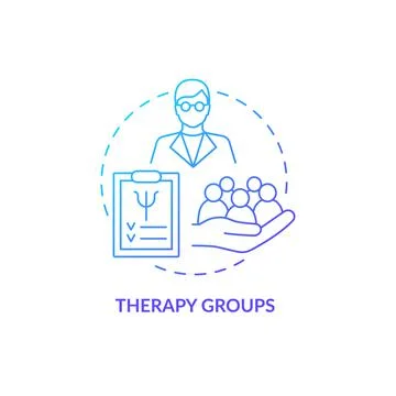 Therapy groups blue gradient concept icon Illustrazione stock