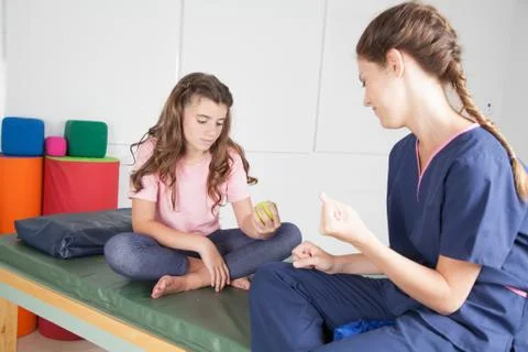 Therapy for hands  with ball Stock Photos