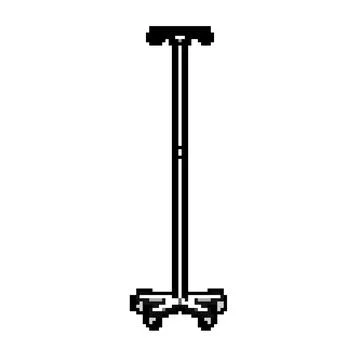 Therapy hydration iv drip stand pixel art vector illustration Stock Illustration
