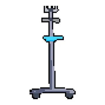 Therapy hydration iv drip stand pixel art vector illustration Stock Illustration