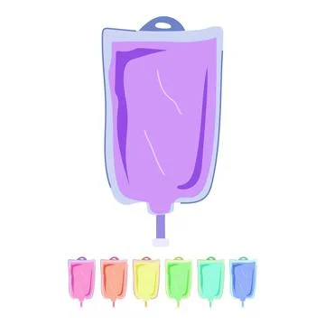 Therapy iv fluid bag vector cartoon graphic Stock Illustration