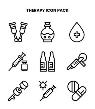 Therapy Line Graphics Icons Pack Ilustración de archivo