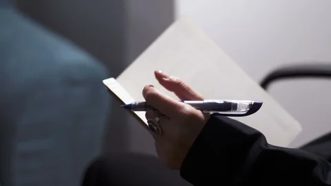 Therapy Session Note Taking Stock Footage 90437937