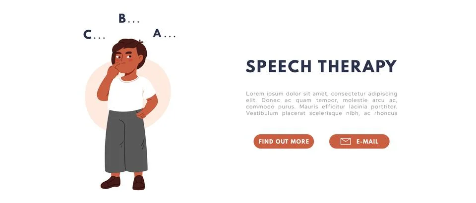 Therapy speech delay. Development of language skills in children. Flat vect.. Stock Illustration