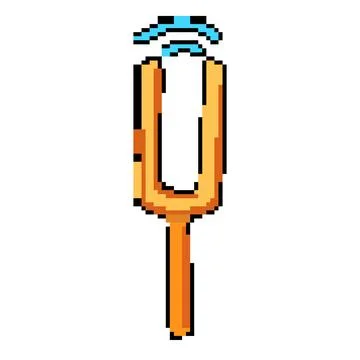 Therapy tuning fork pixel art vector illustration Stock Illustration