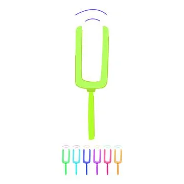 Therapy tuning fork vector cartoon graphic Stock Illustration