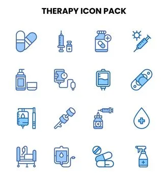Therapy Two Colour Icons Pack Ilustración de archivo
