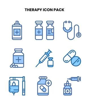 Therapy Two Colour Scalable Icons Pack Stock Illustration
