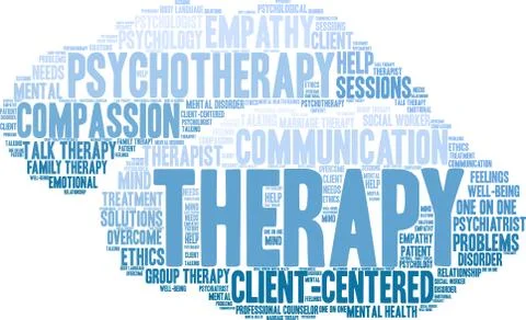 Therapy Word Cloud Stock Illustration