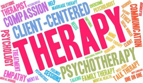 Therapy Word Cloud Stock Illustration
