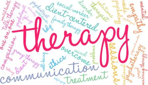 Therapy Word Cloud Stock Illustration