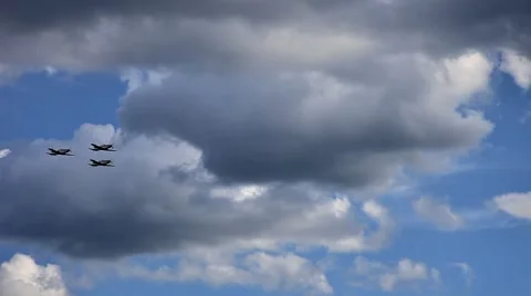 There airplane on the sky make acrobatics Stock Footage 5501042