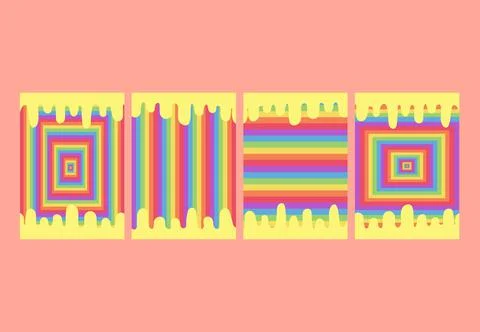 There are four backgrounds for the pride month festival, consisting of the si Stock Illustration