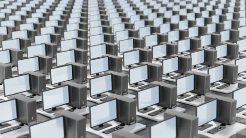 There are many connected computers in the Internet network Stock Footage 194804214
