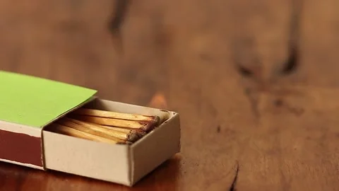 There are matches in the box. Stock Footage 196169264