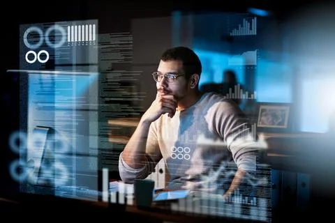 There are no bugs in this code. Cropped shot of a male computer programmer wo Stock Photos