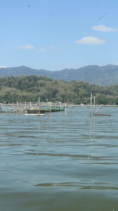 There are several fish cages owned by local residents Video stock 281485114