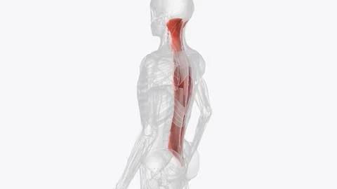 There are three intermediate intrinsic back muscles the iliocostalis, longiss Illustrazione stock