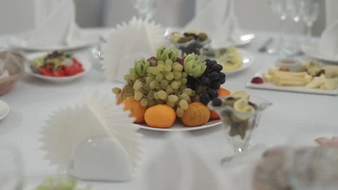 There are various treats on the table Stock Footage 159896754