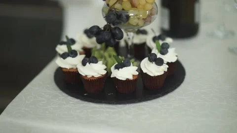 There are various treats on the table Stock Footage 159896800