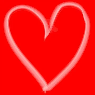 There is a continuous white linear heart pattern on a red background. Vector  Illustrazione stock