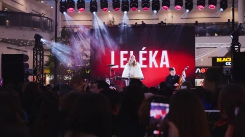 There is a crowd of young fans in front of the stage. 動画素材 329143283