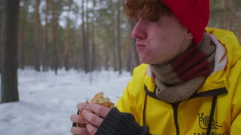 There is a deliveryman in the forest Stock Footage 236903101