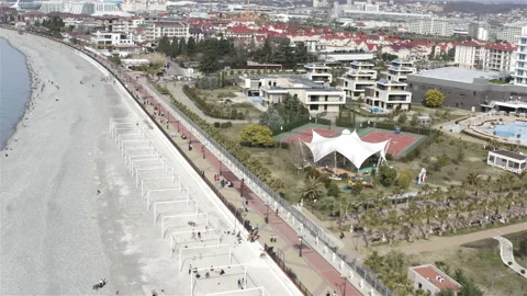 There is a large white tent on site Video stock 134754948
