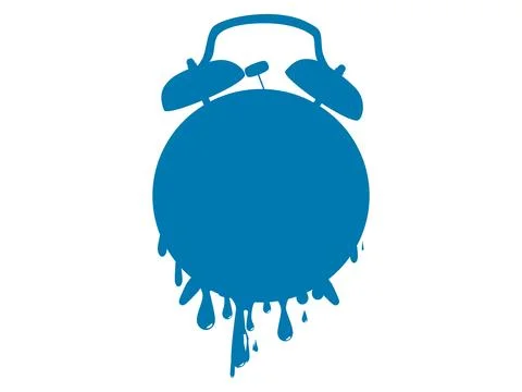 There is little time left. Melting clock icon. vector Stock Illustration