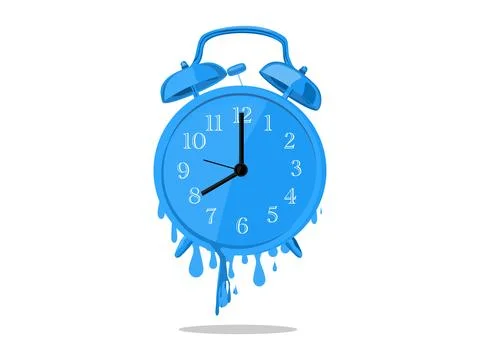 There is little time left. Melting clock. vector Stock Illustration